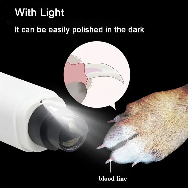Electric Dog Nail Clippers for Dog Nail Grinders Rechargeable USB Charging LED Light Pet Quiet Cat Paws Nail Grooming Supplies - ks - store