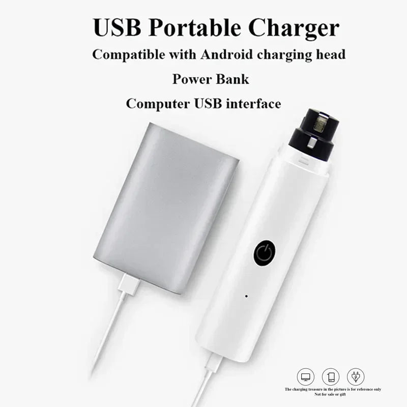 Electric Dog Nail Clippers for Dog Nail Grinders Rechargeable USB Charging LED Light Pet Quiet Cat Paws Nail Grooming Supplies - ks - store