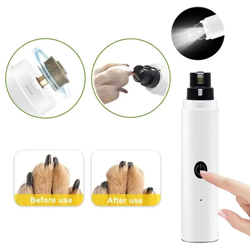 Electric Dog Nail Clippers for Dog Nail Grinders Rechargeable USB Charging LED Light Pet Quiet Cat Paws Nail Grooming Supplies - ks - store